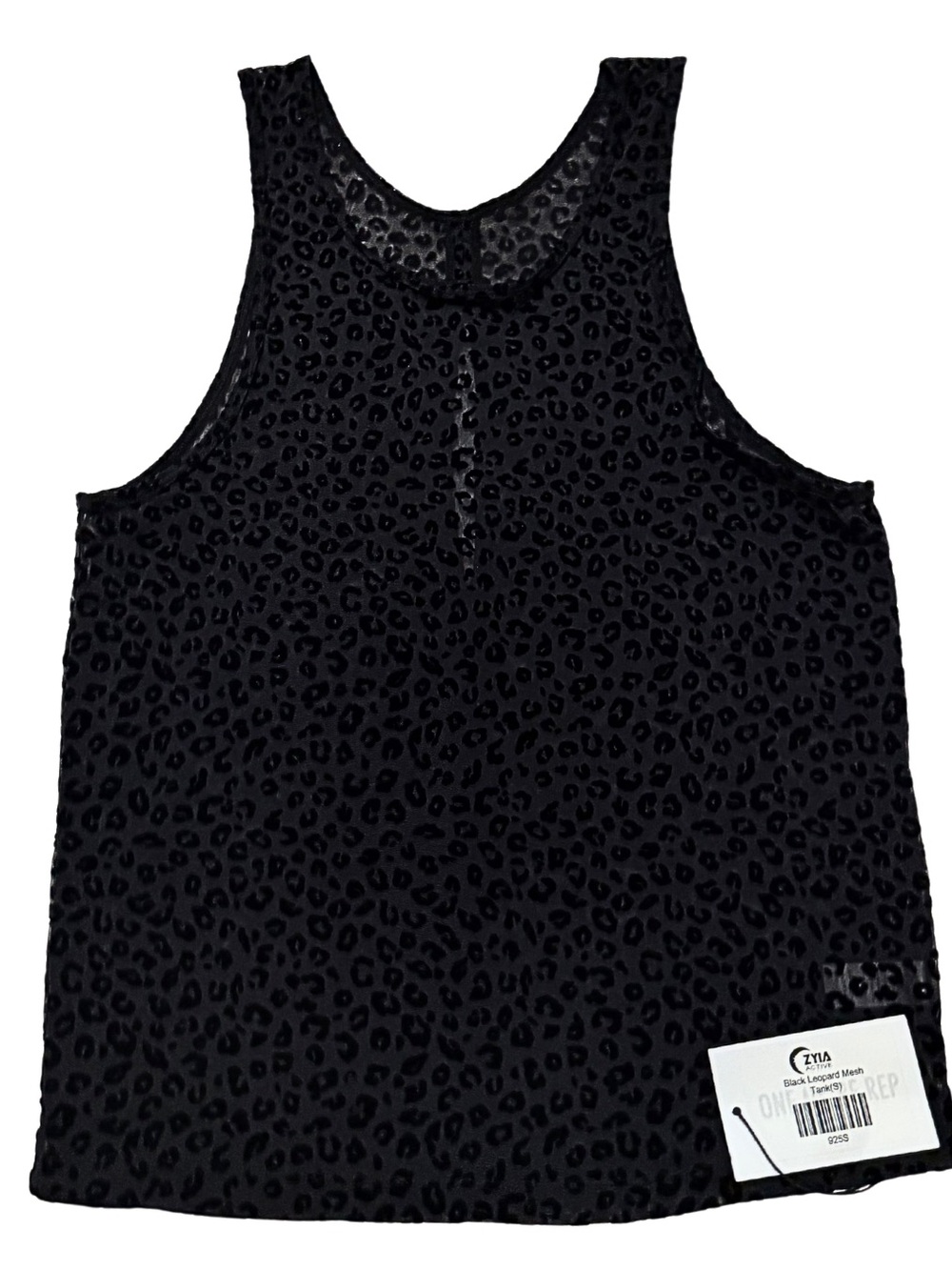 NWT Zyia Active Black Leopard Mesh Tank Top Women’s Small Workout Gym